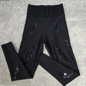 Ultracor Lightning Bolt High Waisted Leggings Athleisure Black Women's S USA